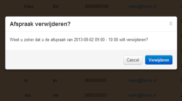 afspraak verwijderen